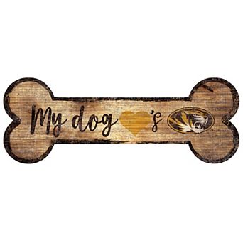 Missouri Tigers Dog Bone Wall Sign