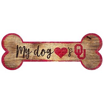 Oklahoma Sooners Dog Bone Wall Sign