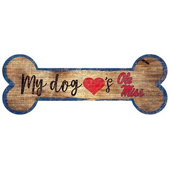 Ole Miss Rebels Dog Bone Wall Sign