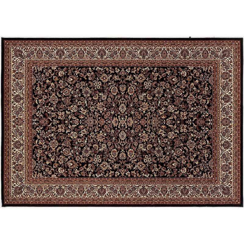 Couristan Everest Isfahan Framed Floral Rug, Black, 5FT OCT