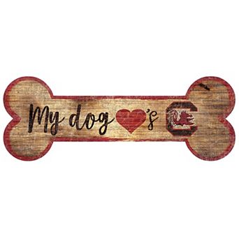 South Carolina Gamecocks Dog Bone Wall Sign