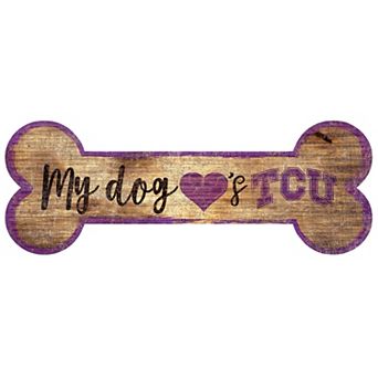 TCU Horned Frogs Dog Bone Wall Sign