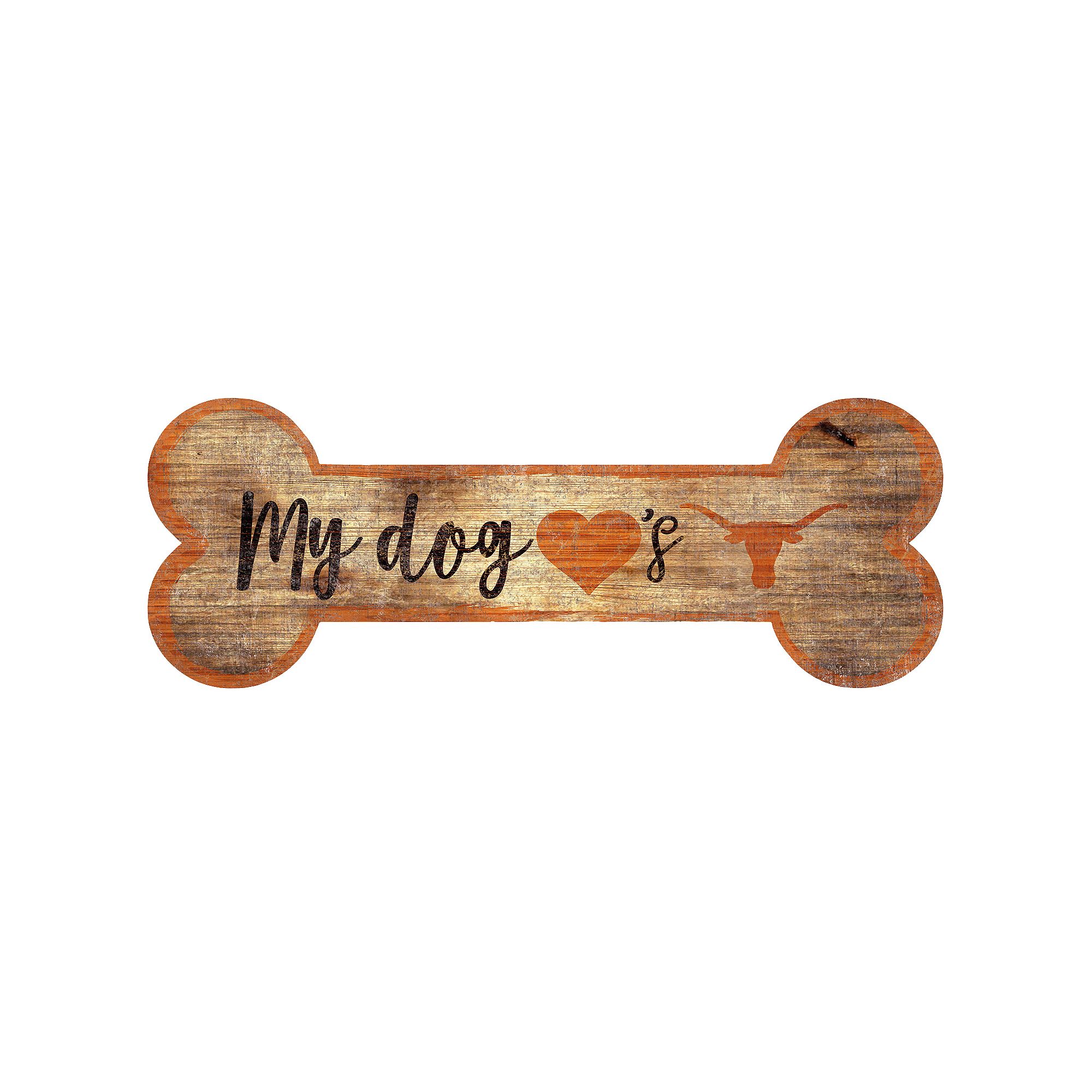 Texas Longhorns Dog Bone Wall Sign, Team