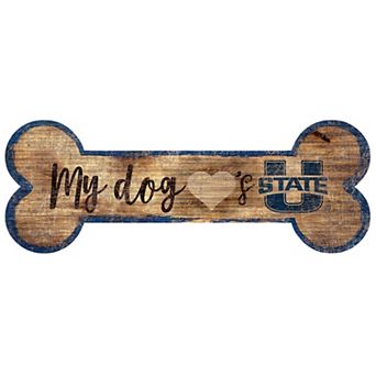 Utah State Aggies Dog Bone Wall Sign