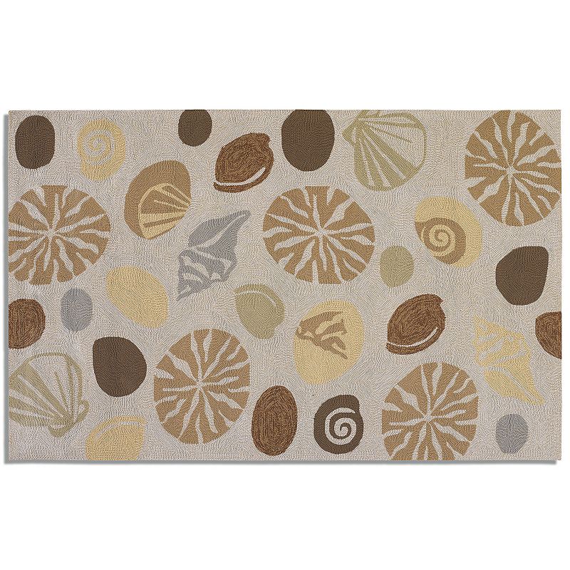 Couristan Outdoor Escape Barnegat Bay Shell Indoor Outdoor Rug, Multicolor, 2.5X8.5 Ft