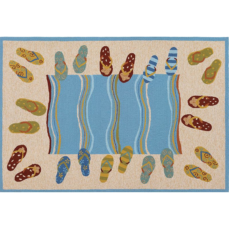 Couristan Outdoor Escape Sandals Indoor Outdoor Rug, Multicolor, 8Ft Rnd