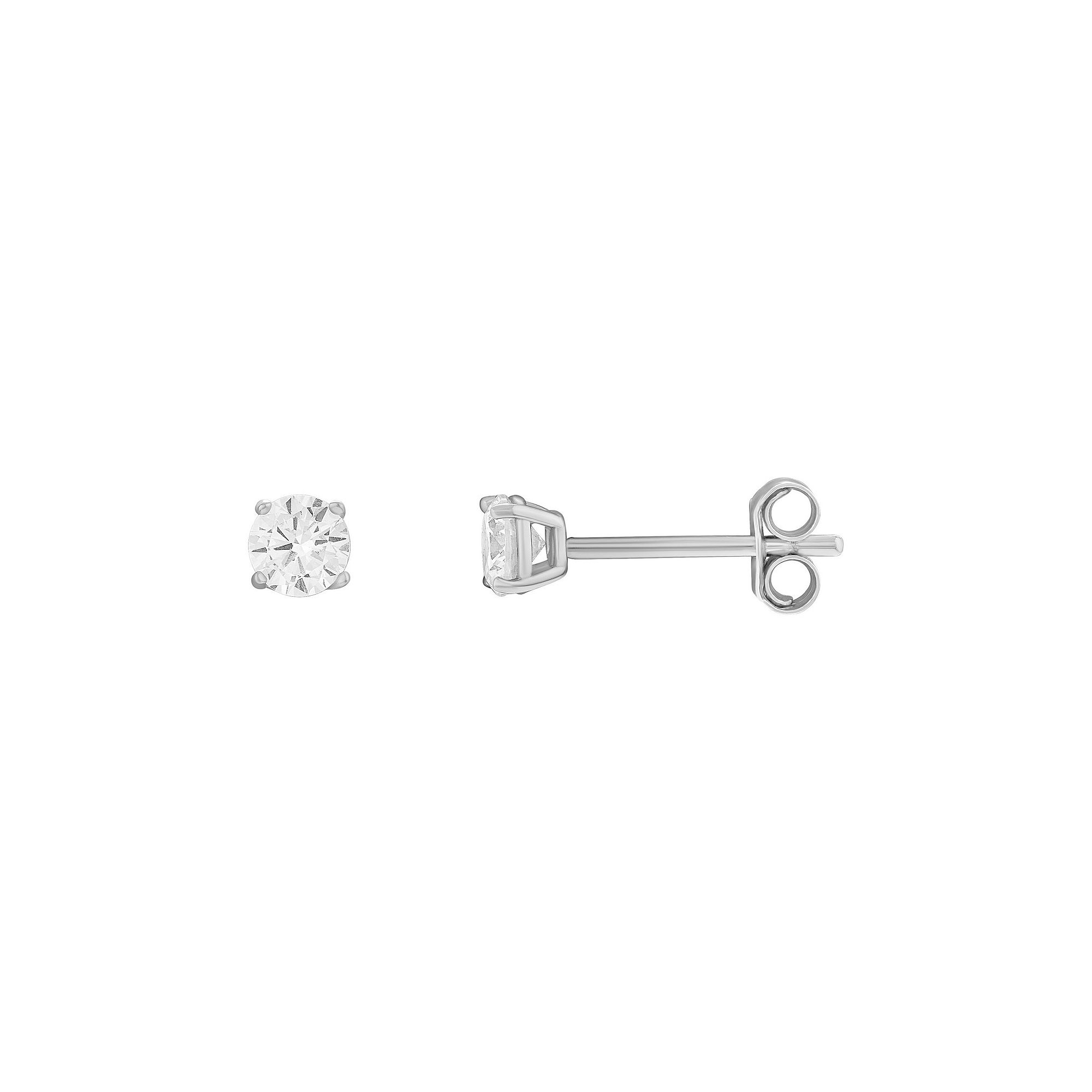 PRIMROSE Sterling Silver Cubic Zirconia Stud Earrings, Womens