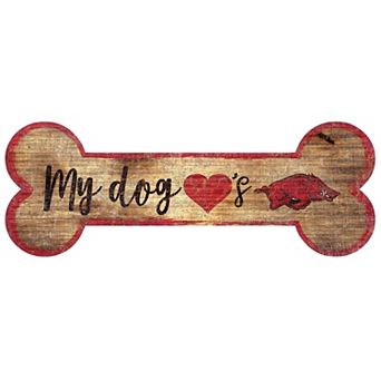 Arkansas Razorbacks Dog Bone Wall Sign