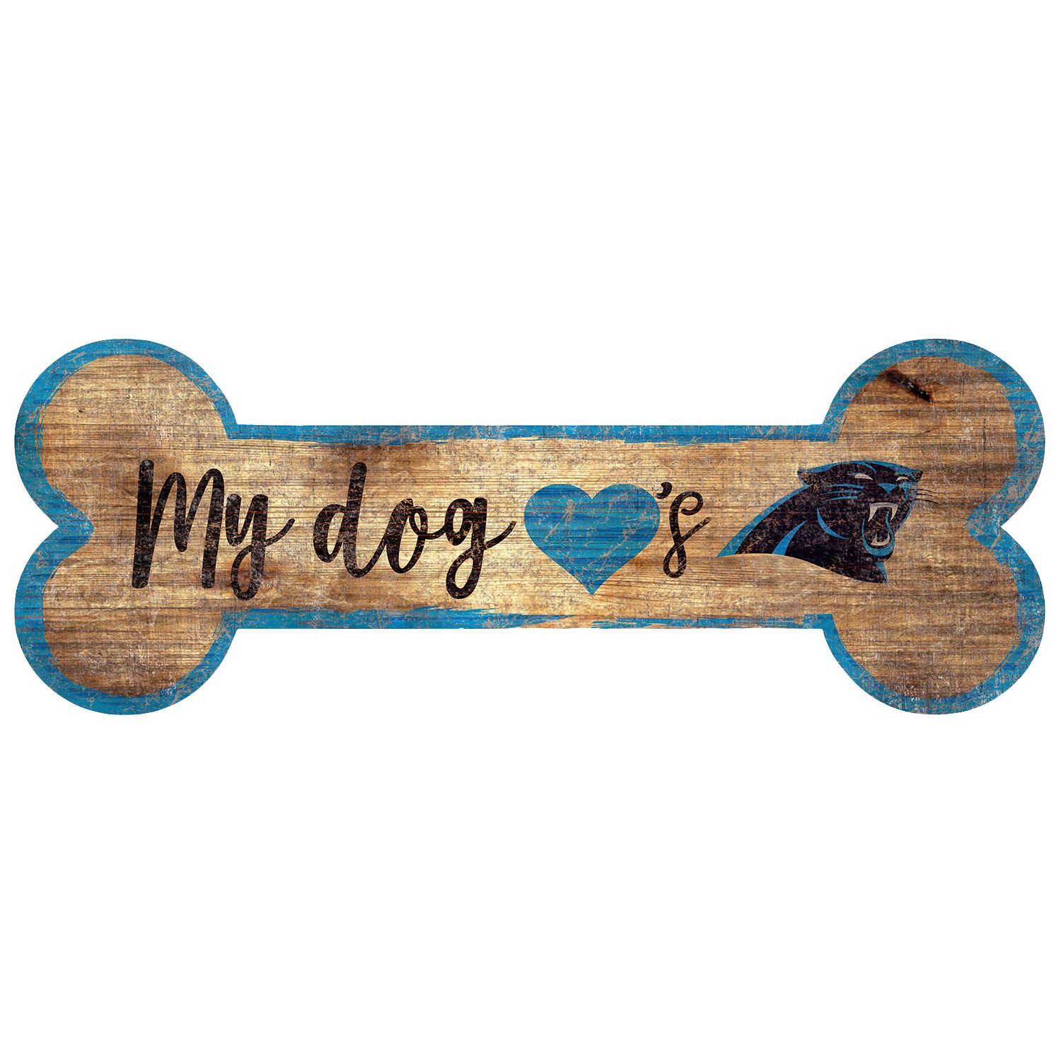 Carolina Panthers Wood Sign Football and Dog 6x12 – Team Spirit