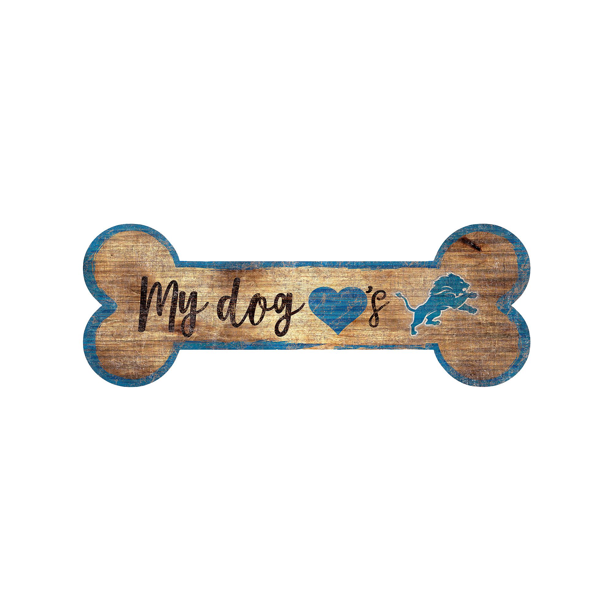 Detroit Lions Dog Bone Wall Sign, Team