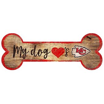Kansas City Chiefs Dog Bone Wall Sign