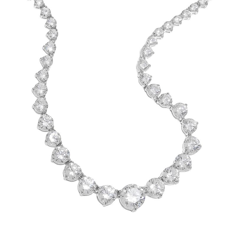 DiamonLuxe Sterling Silver 20-ct. T.W. Simulated Diamond Graduated Necklace