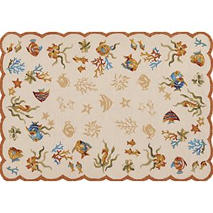 Couristan Outdoor Escape Coral Dive Shell Indoor Outdoor Rug