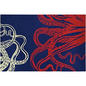 Couristan Outdoor Escape Under the Sea Octopus Indoor Outdoor Rug