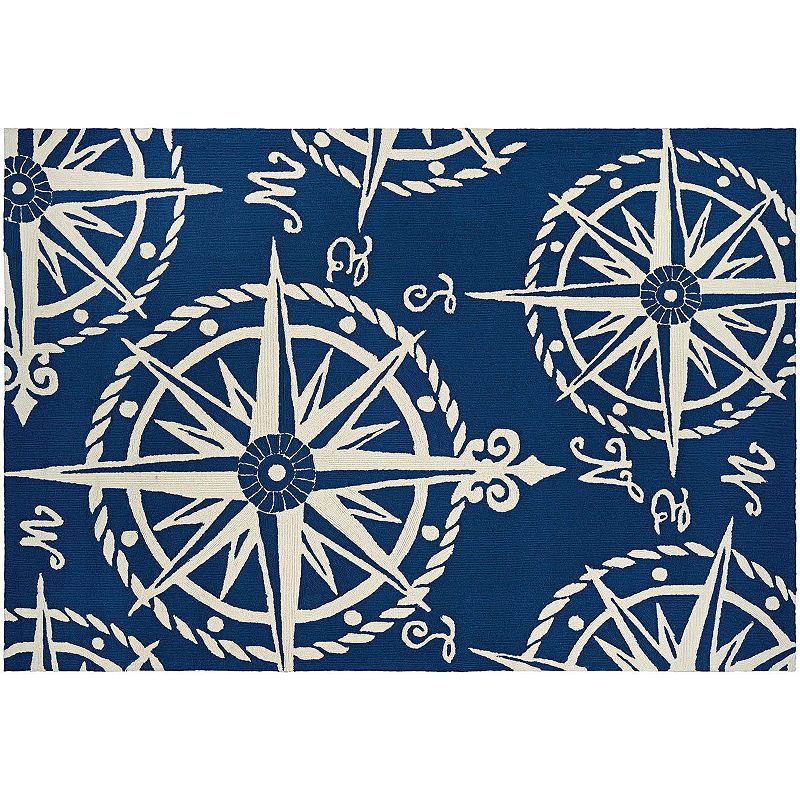 Couristan Outdoor Escape Mariner Compass Indoor Outdoor Rug, Multicolor, 8X11 Ft