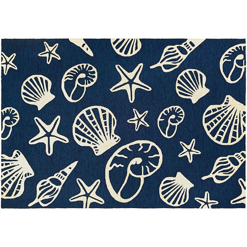 Couristan Outdoor Escape Cardita Shells Indoor Outdoor Rug, Multicolor, 8Ft Rnd