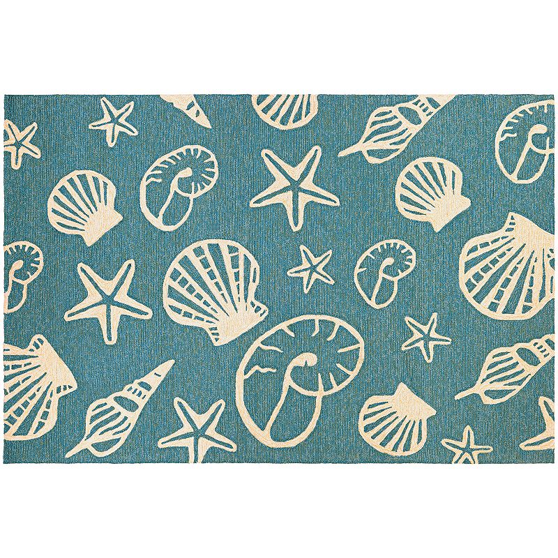 Couristan Outdoor Escape Cardita Shells Indoor Outdoor Rug, Multicolor, 3.5X5.5 Ft