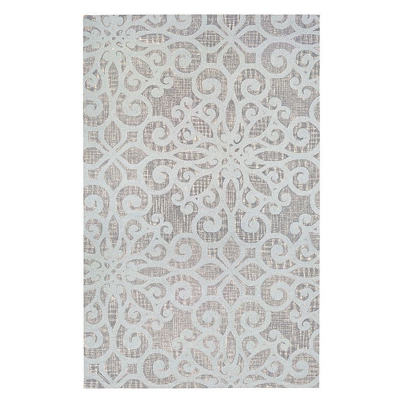 Couristan Bowery Livonia Floral Wool Rug, Blue, 8X10.5 Ft