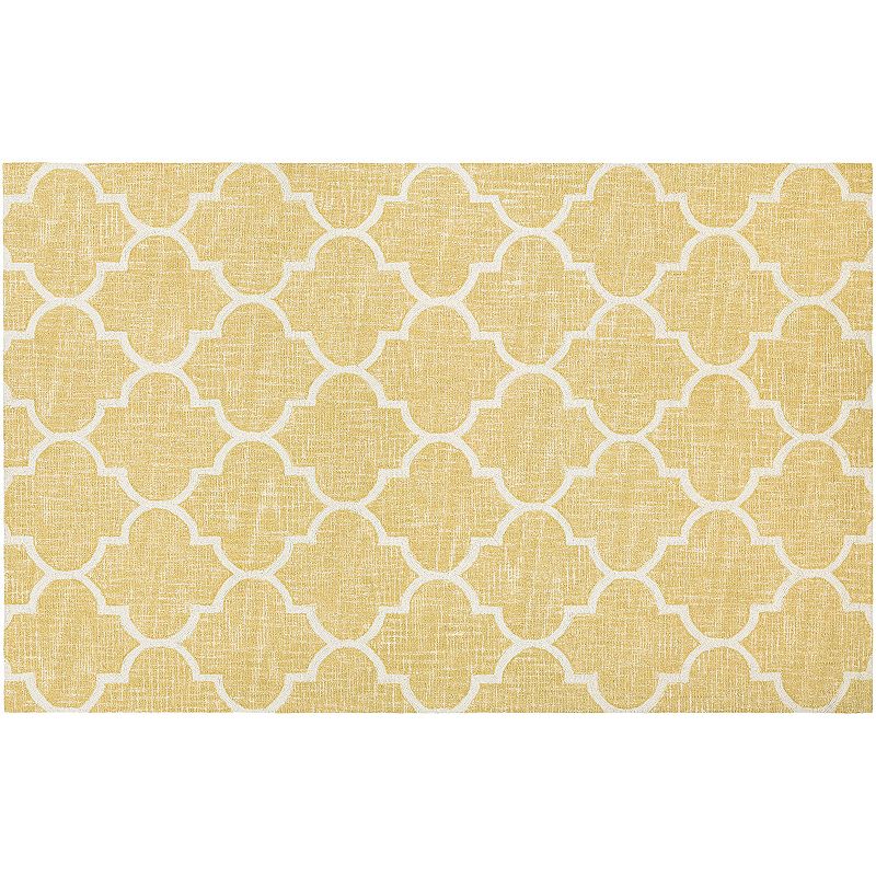 Couristan Bowery Chauncey Quatrefoil Wool Rug, Yellow, 8X10.5 Ft