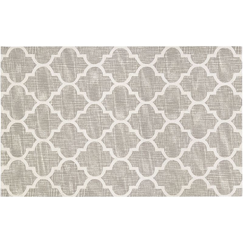Couristan Bowery Chauncey Quatrefoil Wool Rug, Grey, 8X10.5 Ft