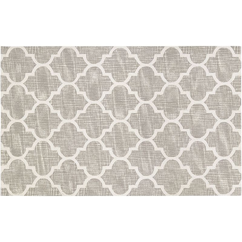 Couristan Bowery Chauncey Quatrefoil Wool Rug, Grey, 8X10.5 Ft