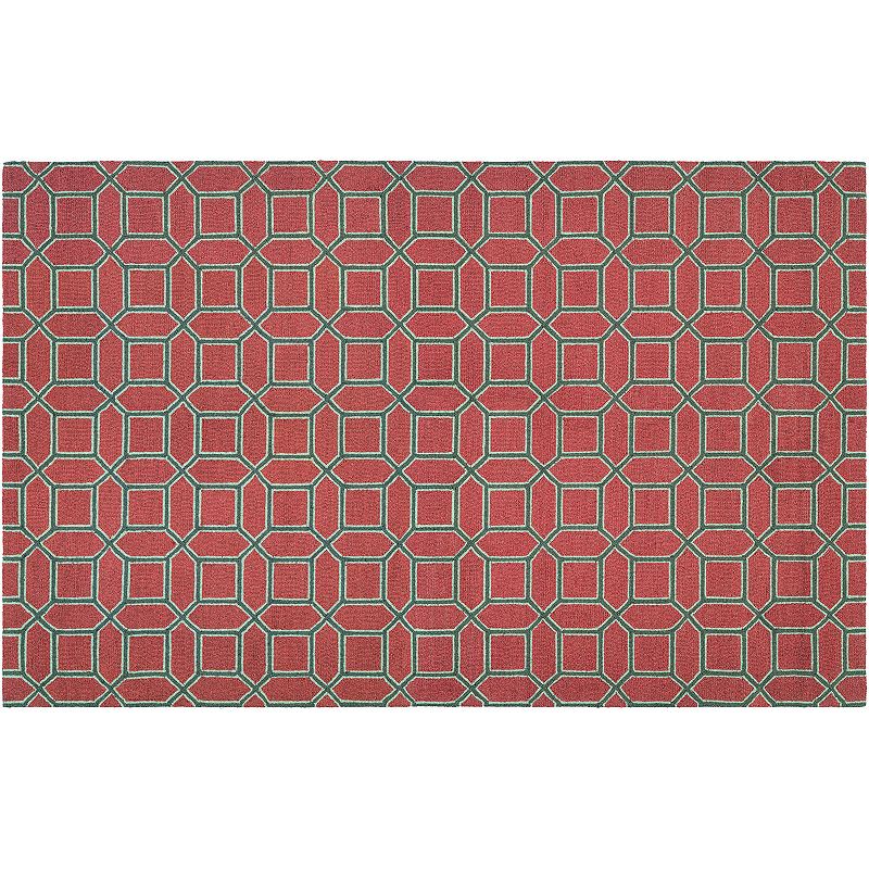 Couristan Bowery Havemeyer Geometric Wool Rug, Red, 8X10.5 Ft