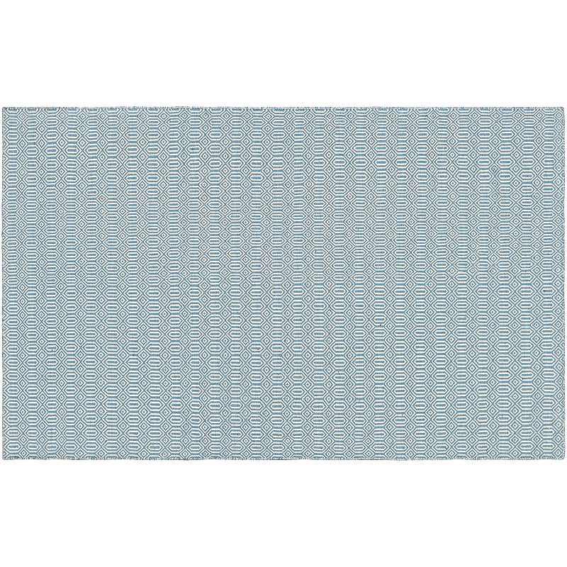 Couristan Cottages Southport Geometric Reversible Indoor Outdoor Rug, Blue, 3X5 Ft