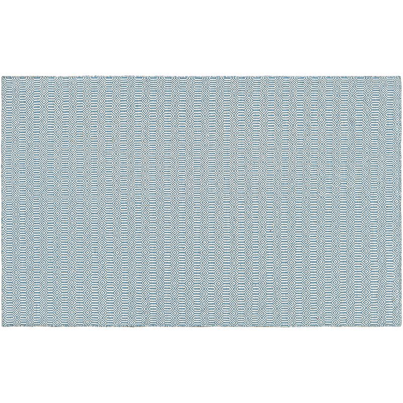Couristan Cottages Southport Geometric Reversible Indoor Outdoor Rug, Blue, 3X5 Ft