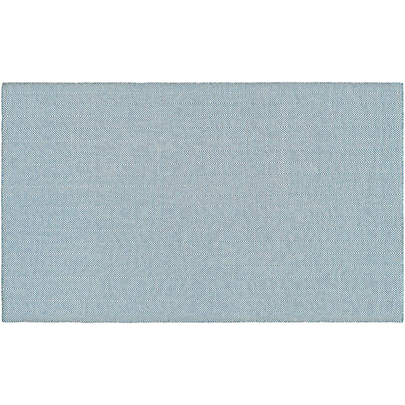 Couristan Cottages Bungalow Solid Reversible Indoor Outdoor Rug, Blue, 8X10 Ft