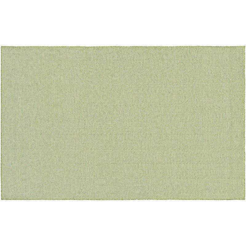 Couristan Cottages Bungalow Solid Reversible Indoor Outdoor Rug, Green, 8X10 Ft