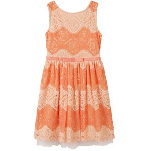 Girls Plus Size Speechless Two-Tone All-Over Lace Dress
