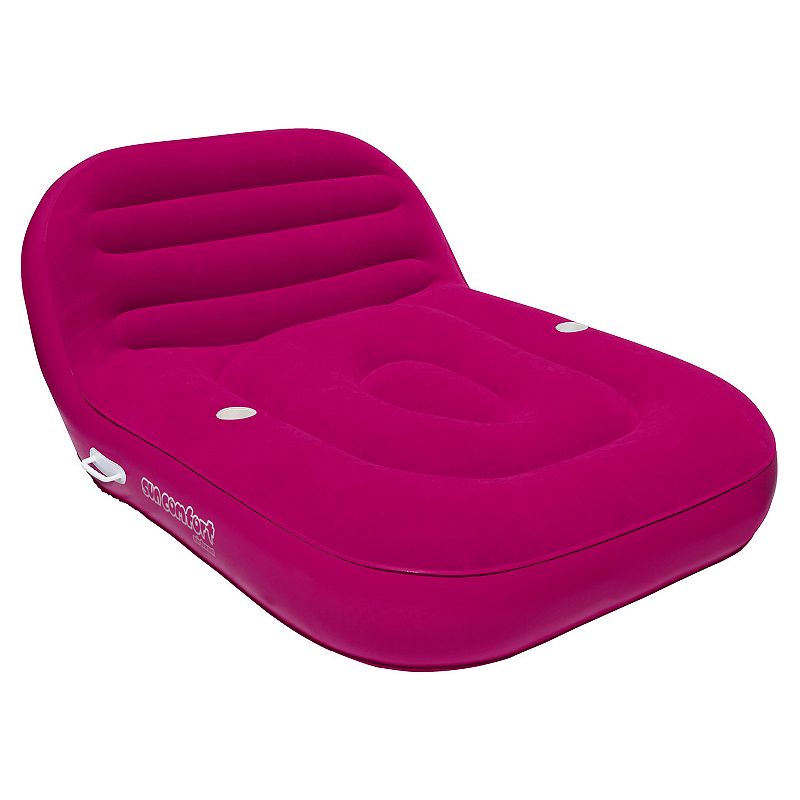 Sun Comfort Cool Suede Double Chaise Lounge, Red