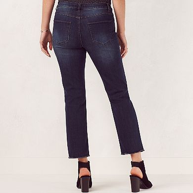 Women's LC Lauren Conrad Faded Fringe Slim-Straight Jeans