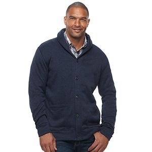 Big & Tall SONOMA Goods for Life™ Classic-Fit Fleece Shawl-Collar Cardigan Sweater