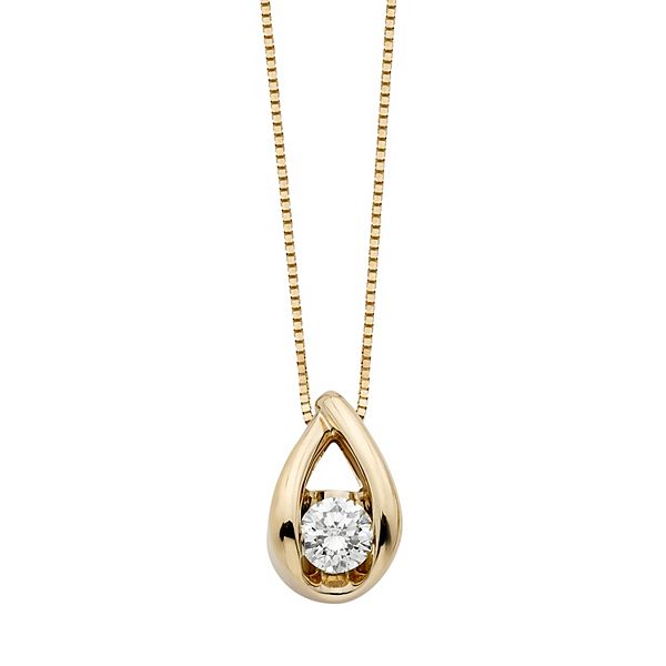 Sirena Collection 14k Gold 1/10 Carat T.W. Diamond Teardrop Pendant