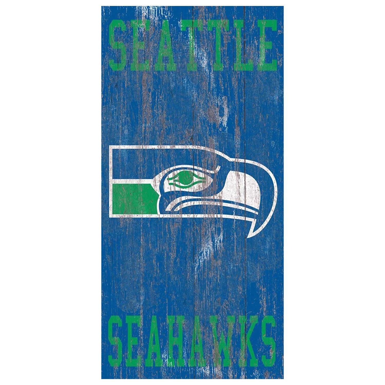 Youth College Navy/Neon Green Seattle Seahawks Poster Board