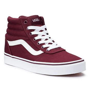 burgundy and white high top vans burgundy and white high top vans