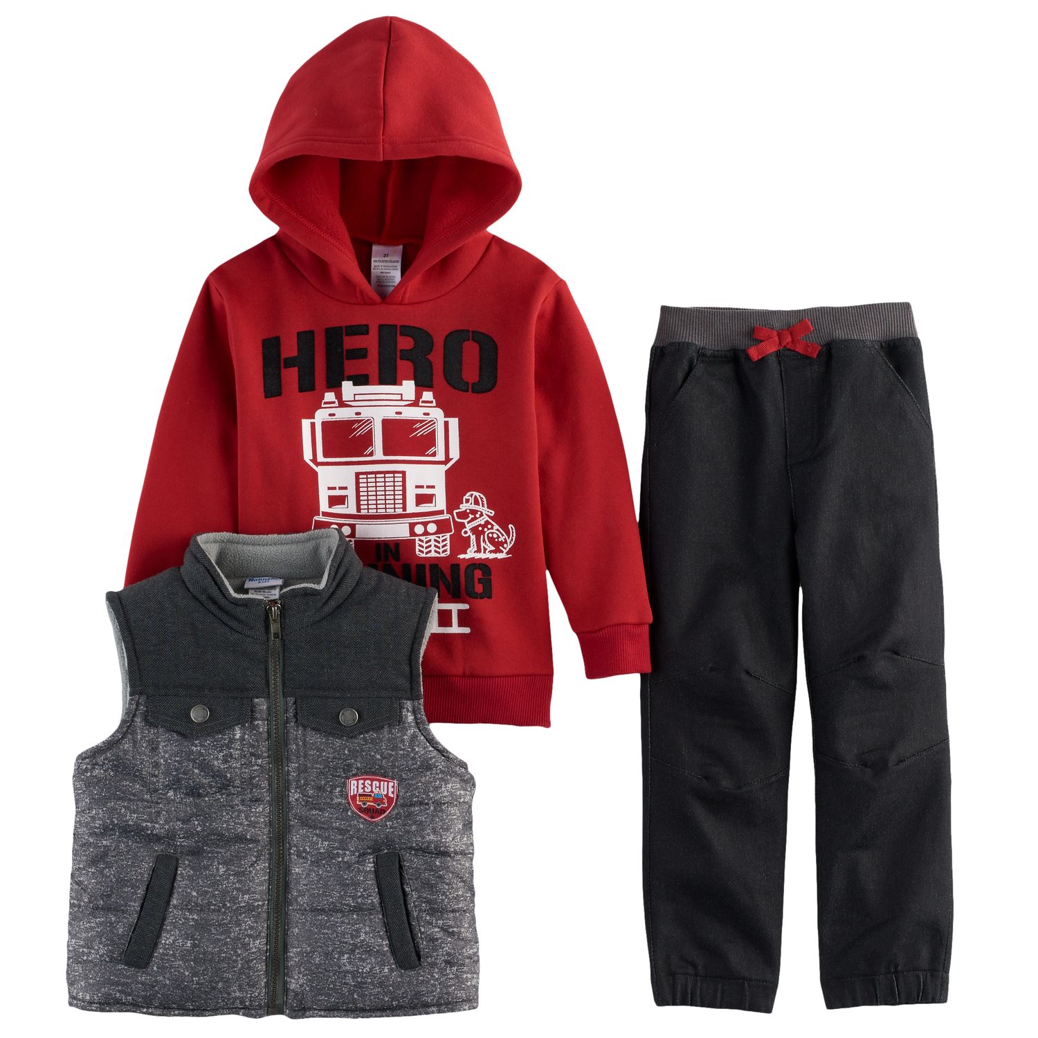 boys red hoodie vest