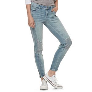 Juniors' Candie's® Zipper Ankle Moto Skinny Jeans
