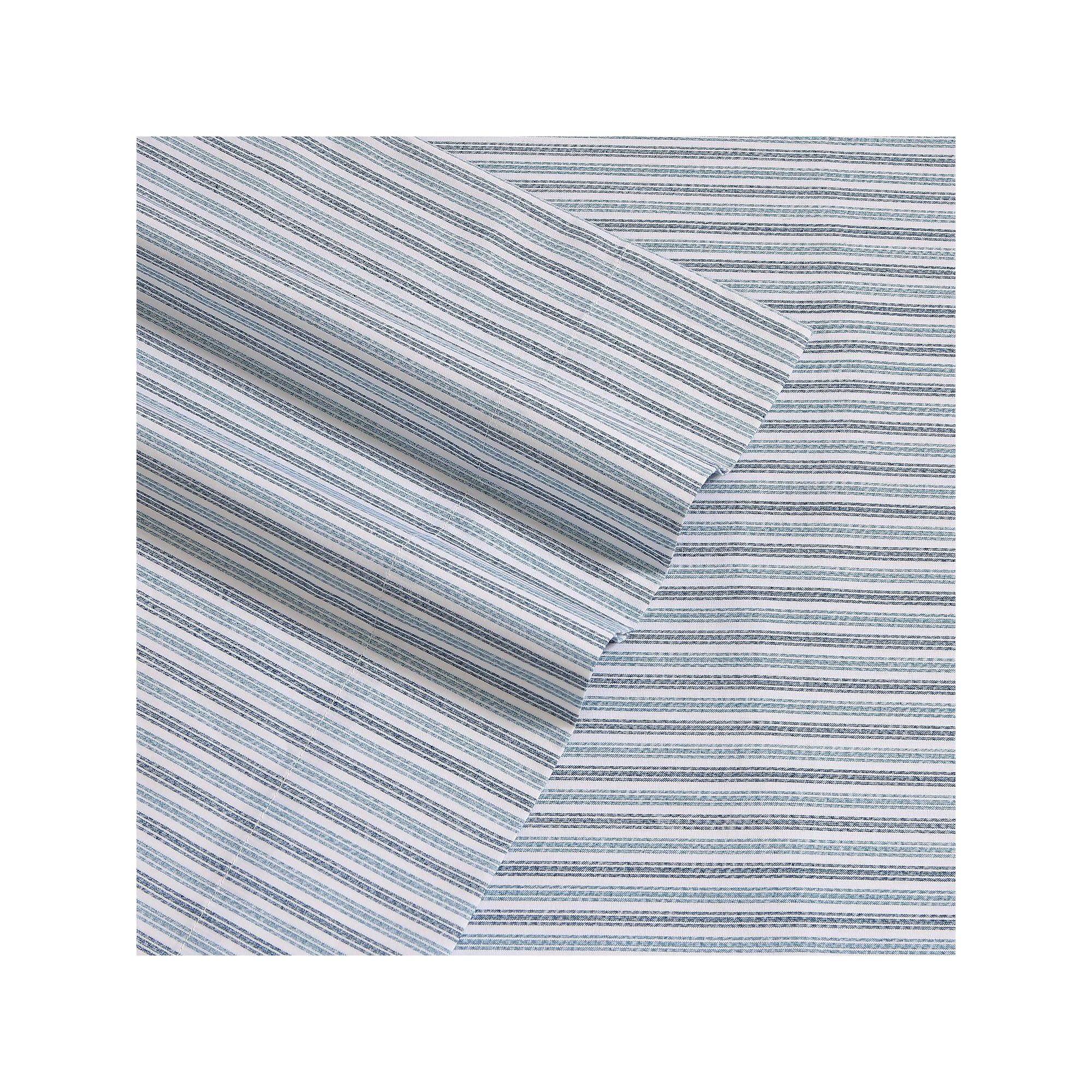 Eddie Bauer Cotton Sheet Set, Blue Stripe