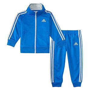 Baby Boy adidas Blue Striped Jacket & Pants Set