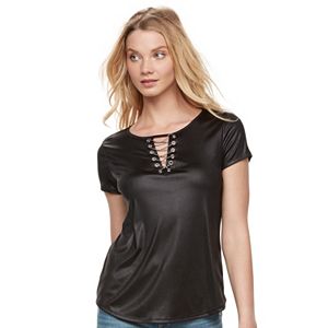 Women's Rock & Republic® Chain Lace-Up Tee