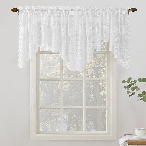 No918 Alison Floral Lace Sheer Curtain Swag Window Valance