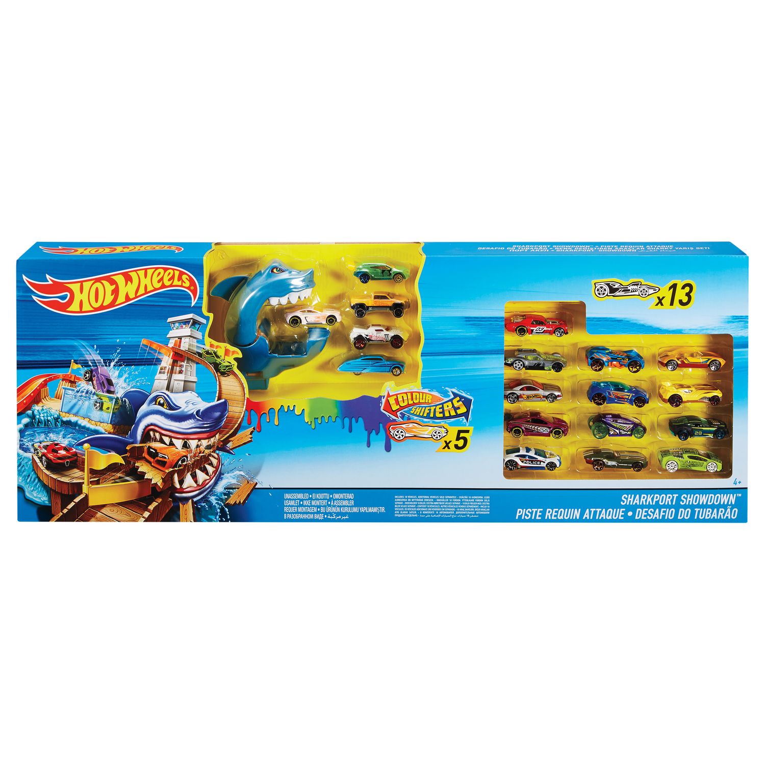 hot wheels colour shifters sharkport showdown track set