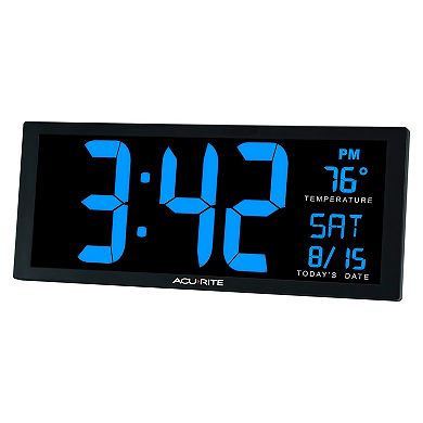 AcuRite Oversized LED Clock with Indoor Temperature