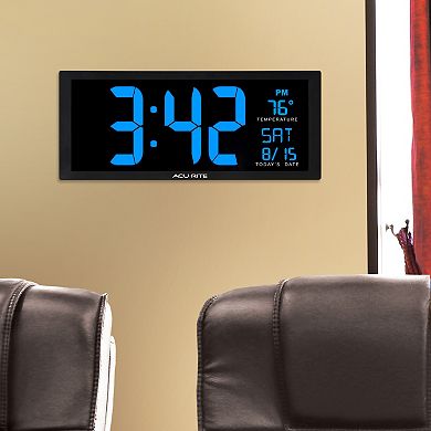 AcuRite Oversized LED Clock with Indoor Temperature