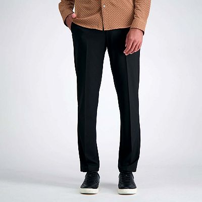J.M. Haggar Slim Fit 4-Way Stretch Flat Front Dress Pants - Black