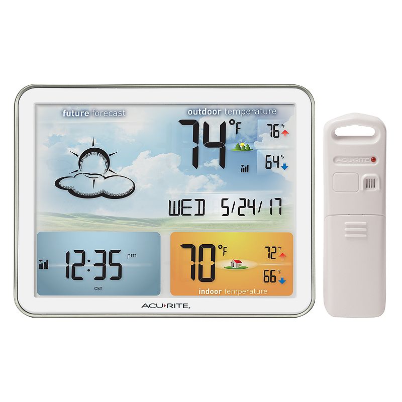 AcuRite Weather Station with Jumbo Display & Atomic Clock, Multicolor