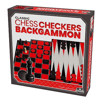 Classic Checkers, Chess & Backgammon Game Set by Endless Games 