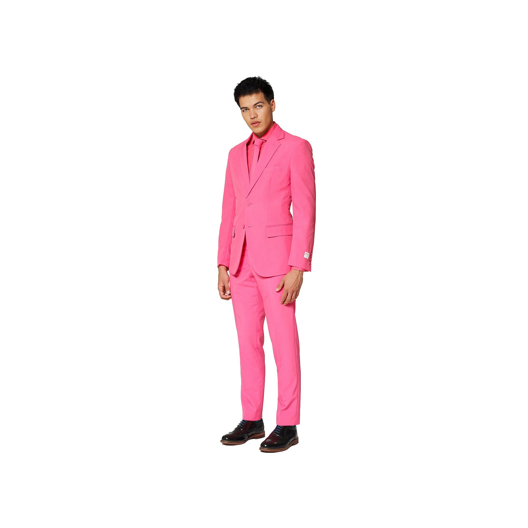 Mens OppoSuits Slim-Fit Solid Suit & Tie Set, Size: 52 REG, Pink